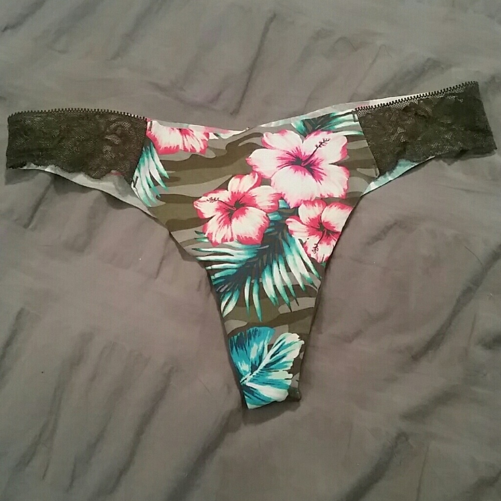 Tropical print PINK thong- NWOT