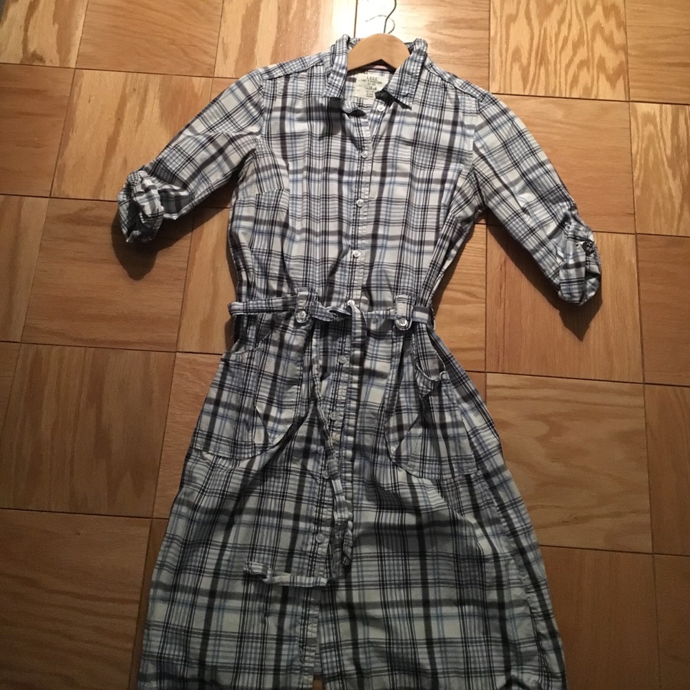 Plaid shirt dress