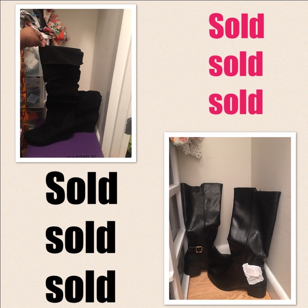 ✨NEVER WORN✨Black shoe boots wide heel