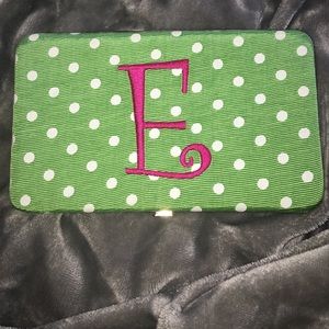 *F I N A L* Green & white polka dotted wallet.