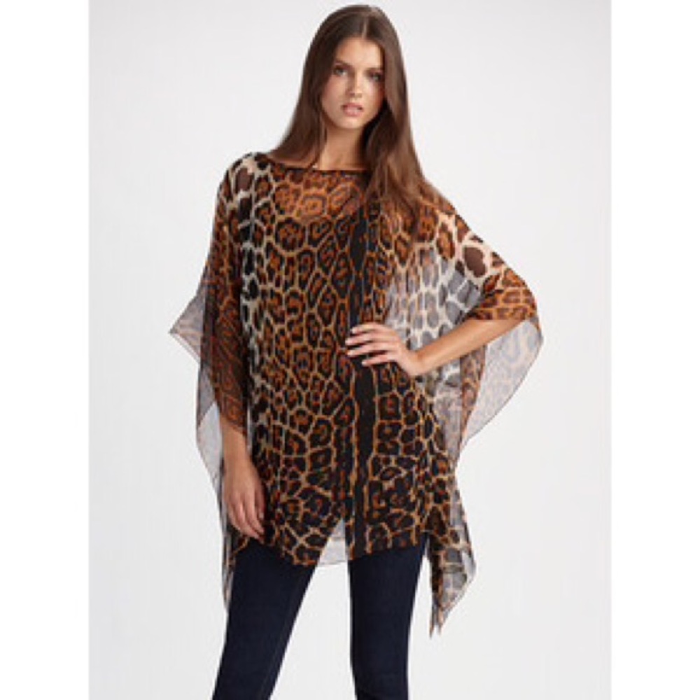 YSL-Rive Gauche Leopard poncho