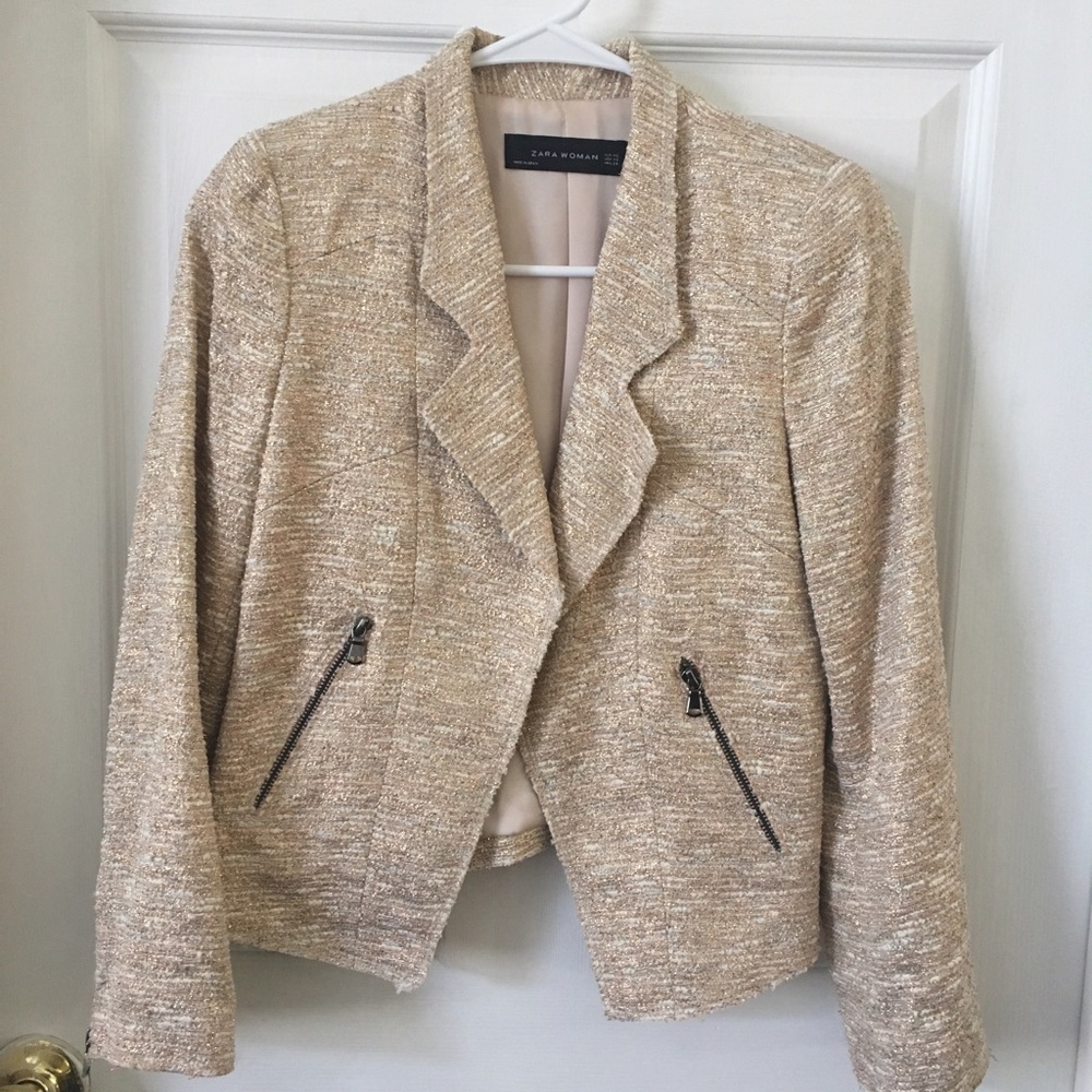 Zara xs gold blazer
