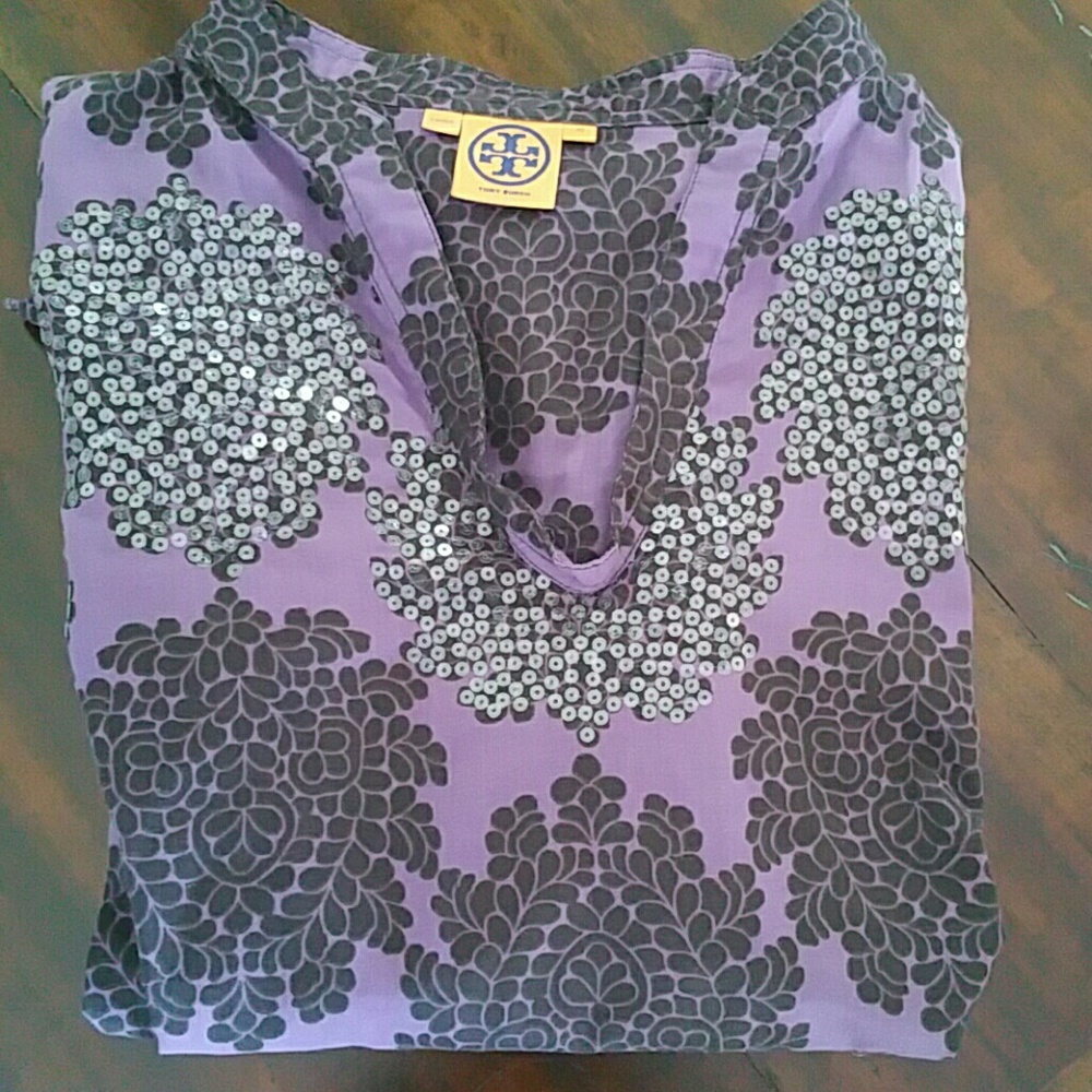 Tori Burch Sequined purple top/tunic