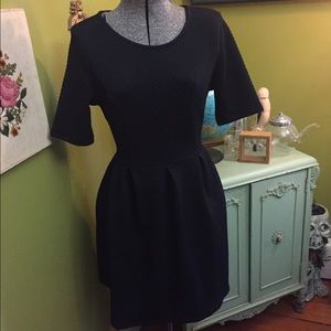 APT 9 - Black Skater Dress - textured scuba size m