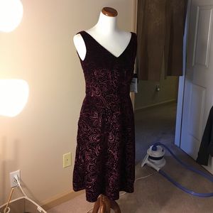 Donna Rocco: Burgundy cut velvet dress