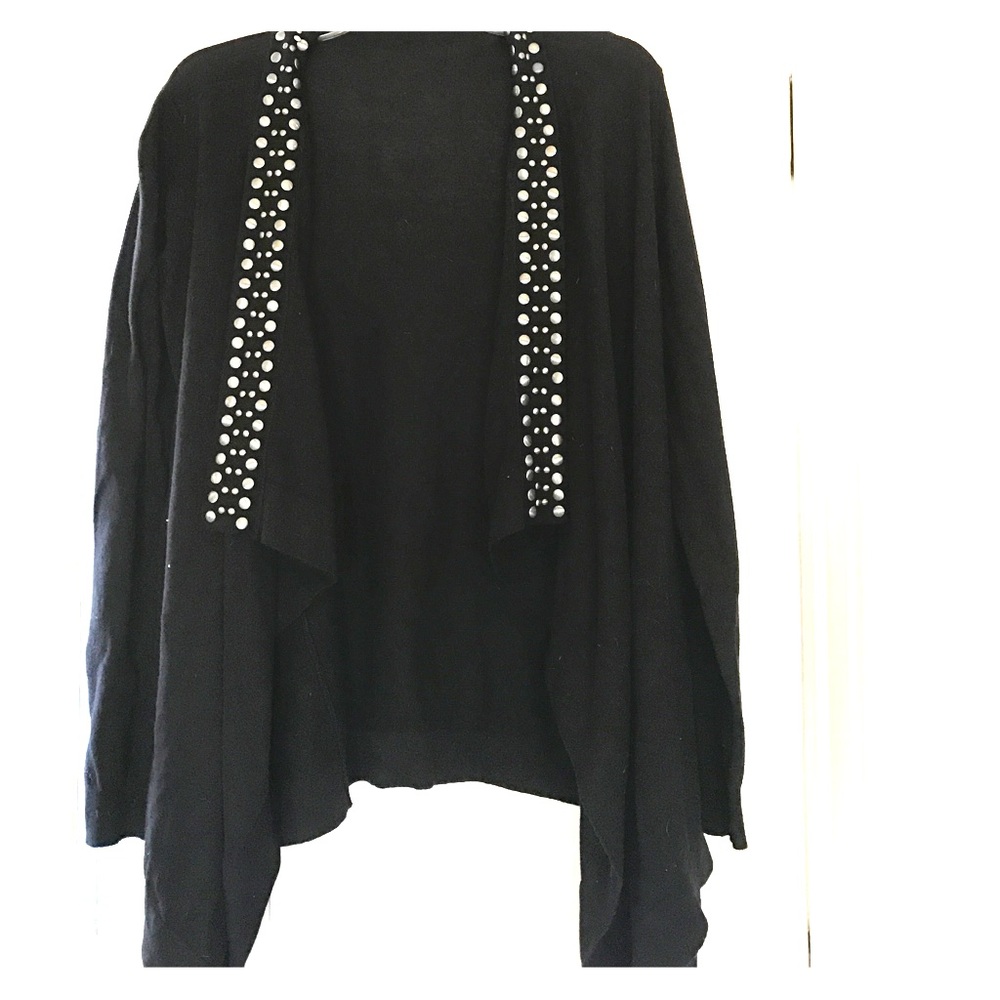 Black open cardigan
