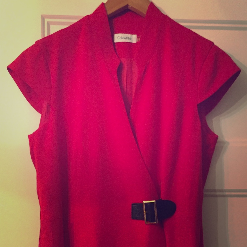 Calvin Klein red business dress
