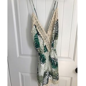Palm printed romper