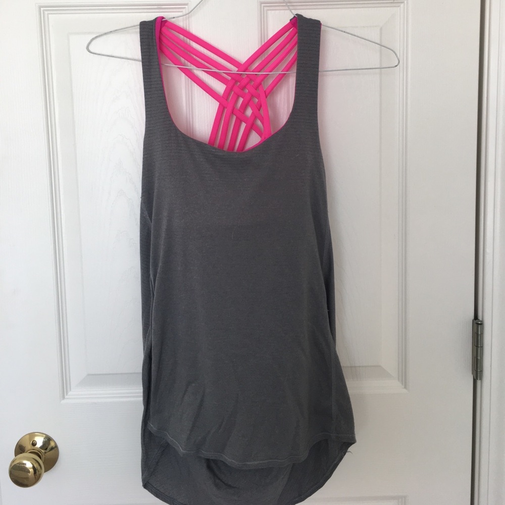 Lululemon sports tanks hot pink and grey