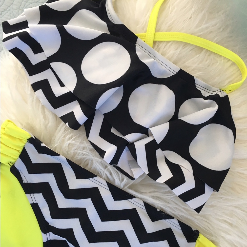 Chevron and polka dot bikini