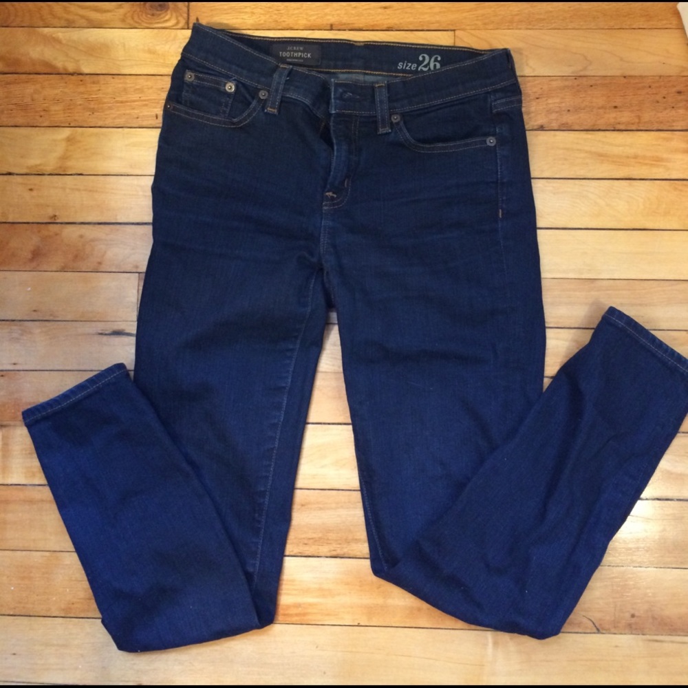 J. Crew toothpick skinny jeans, dark wash, 26