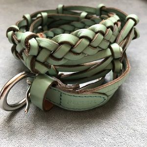 Fossil mint green braided belt