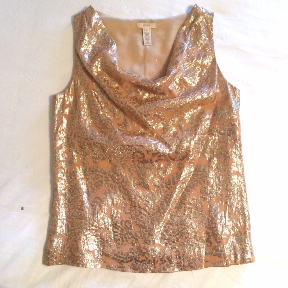 MOVING SALE Gold silk top - J Crew size 4