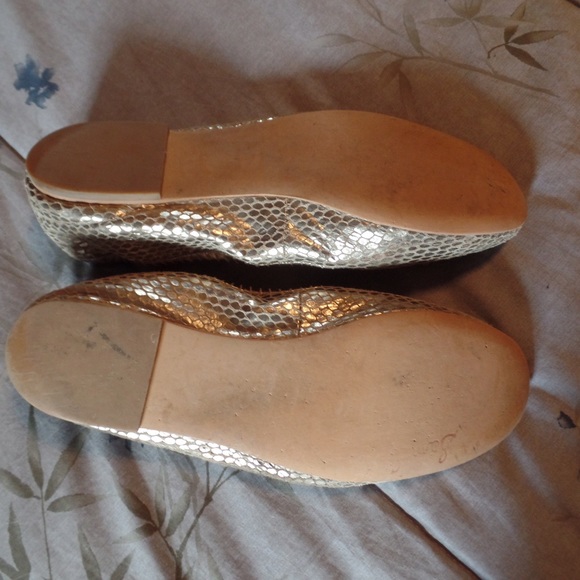 SAM EDELMAN | Gold Snakeskin Felicia Ballet Flats - Picture 5 of 7