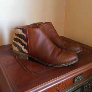 Dolce Vita Print Ankle Bootie in Cognac