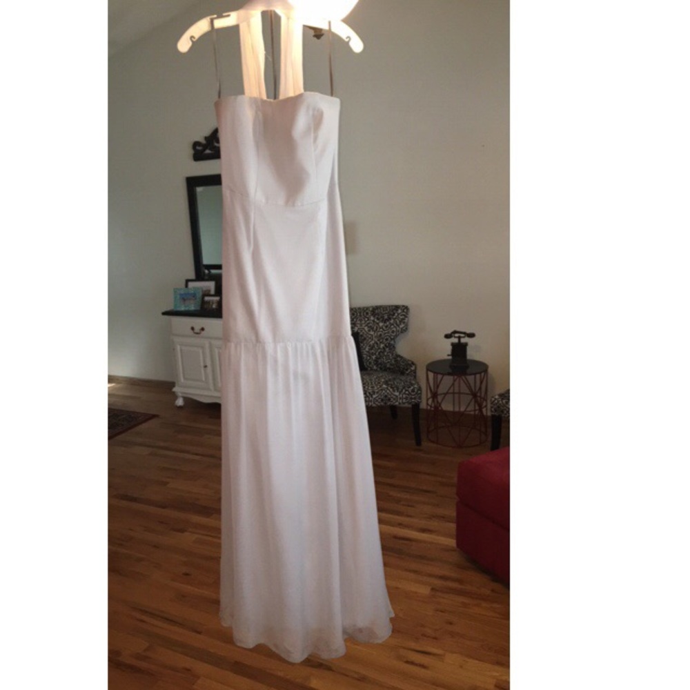 David's bridal long grey dress
