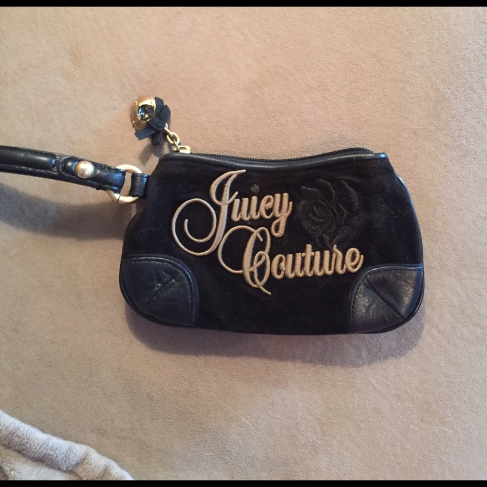 Juicy Couture black velour wristlet