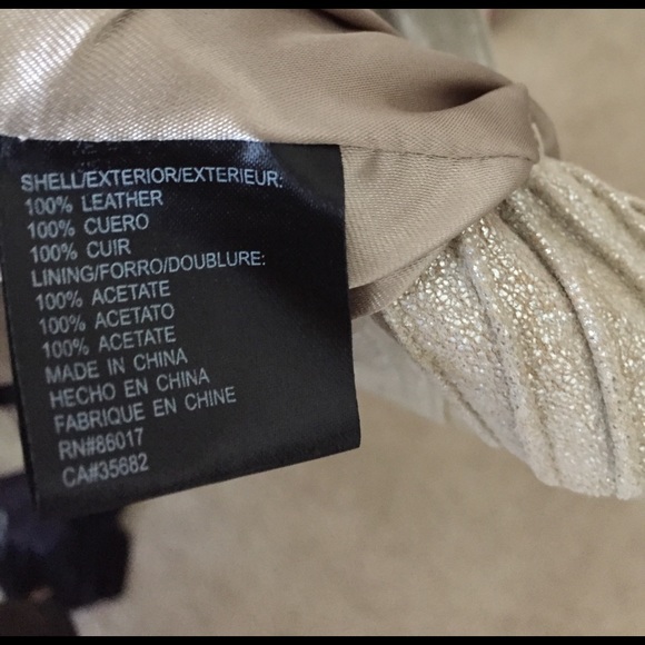 Leather metallic Bebe jacket size small - Picture 4 of 5