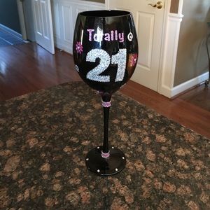 21st Birthday Girl Wine Glass