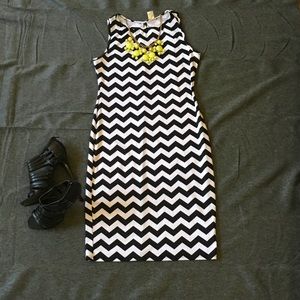 Chevron print bodycon dress.