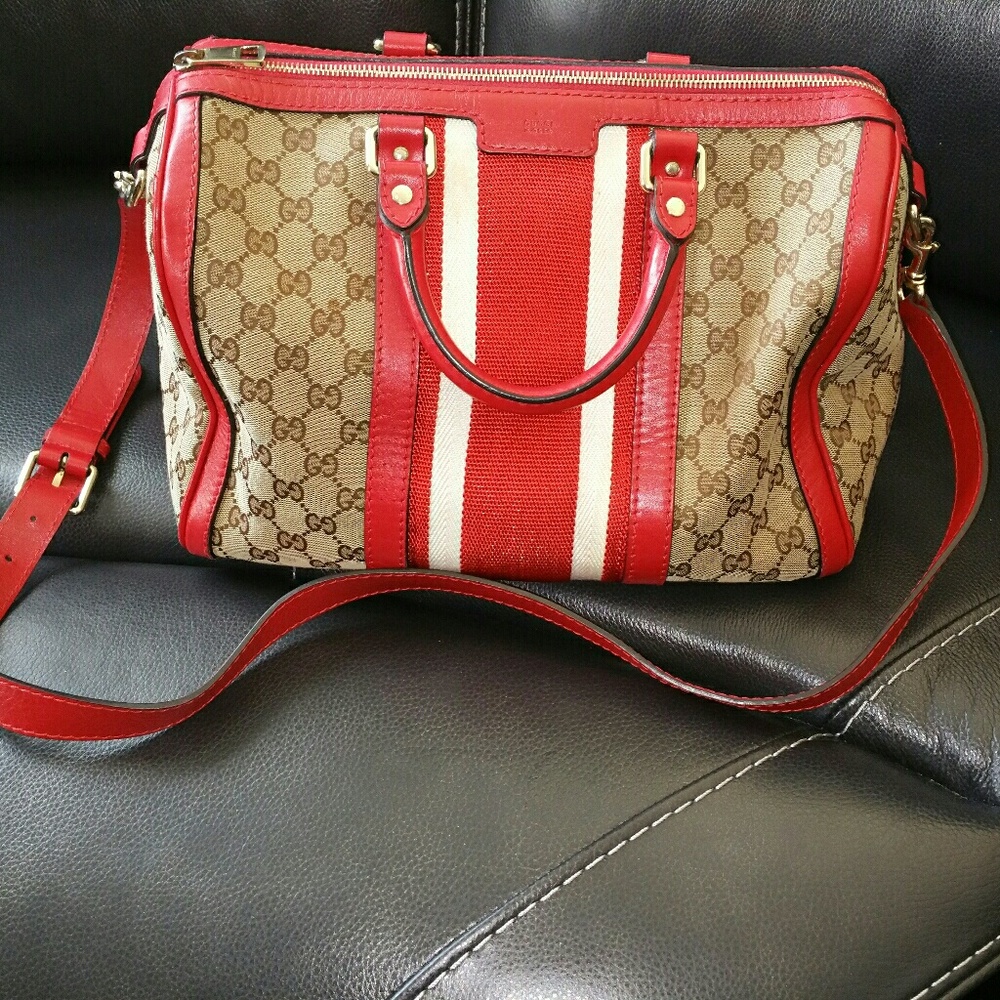 Authentic Gucci Vintage Web Original GG boston bag