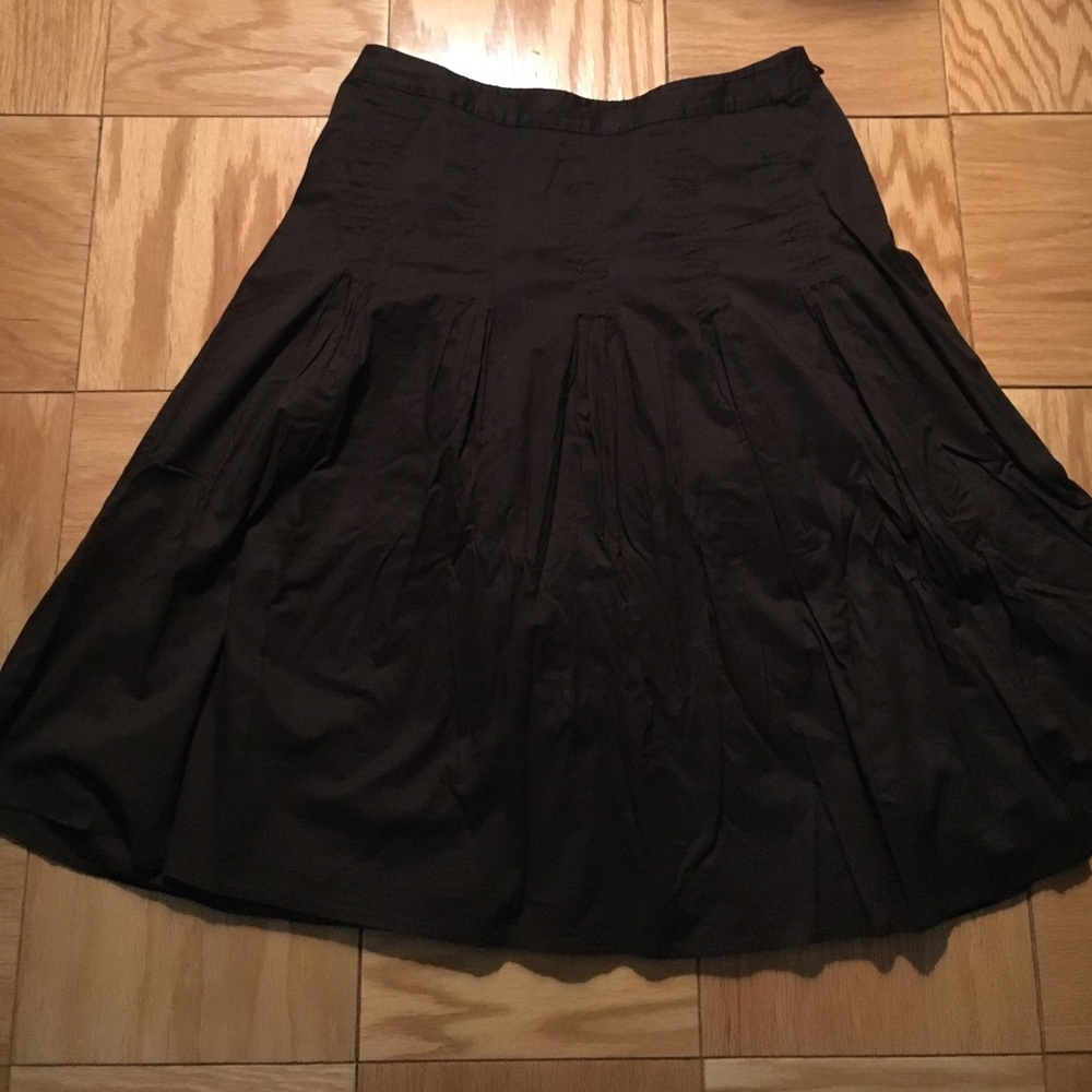 Chocolate brown cotton summer skirt above knee