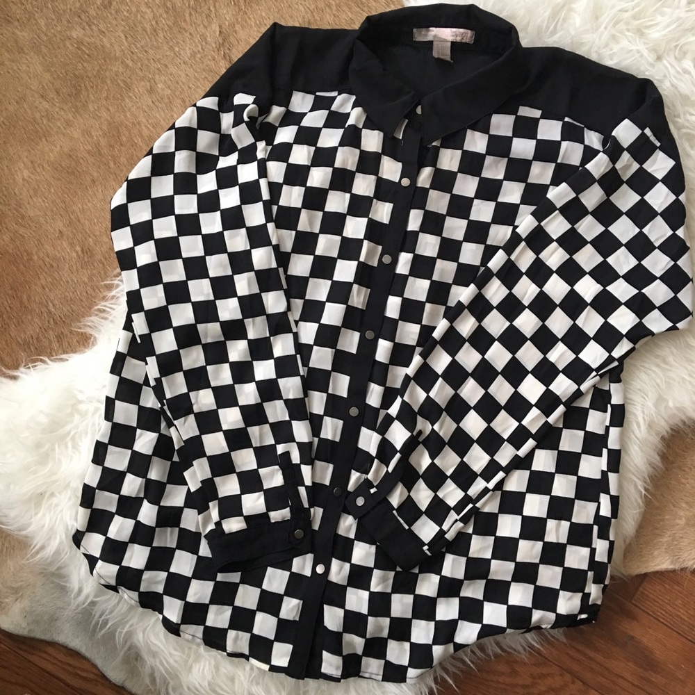 Plaid chiffon shirt