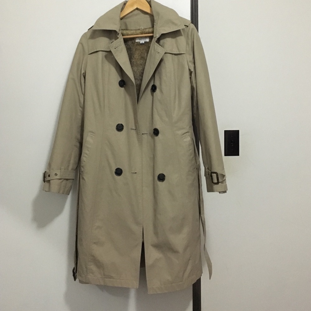 Barneys Faux Fur lined trench coat