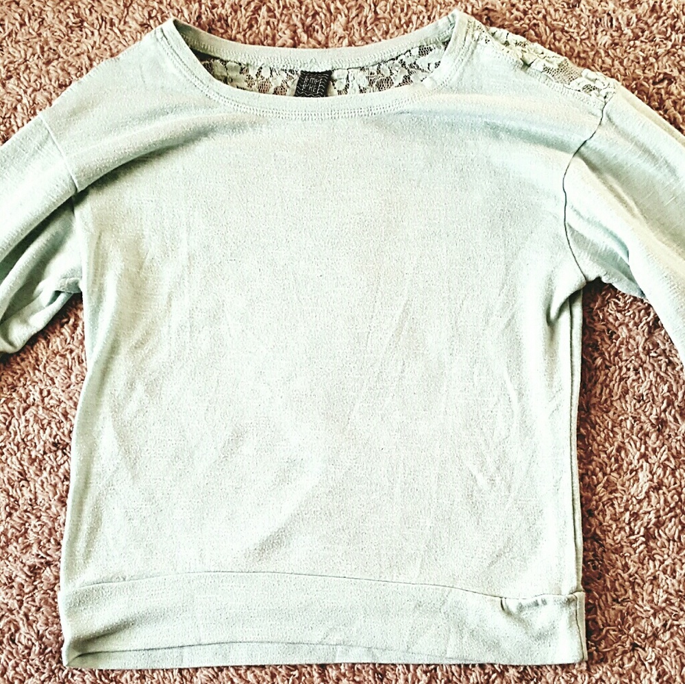Empire Mint Green Lace Sweater