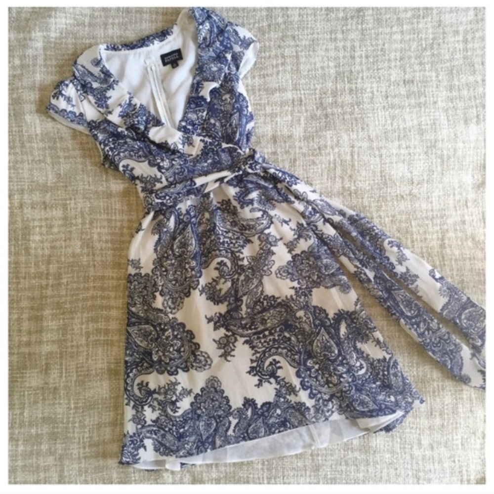 Adrianna Papell Paisley Faux Wrap Dress