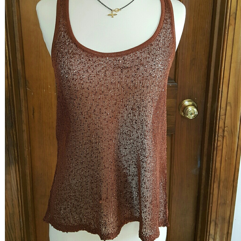Delicate and rust copper colored knit tank. NWOT