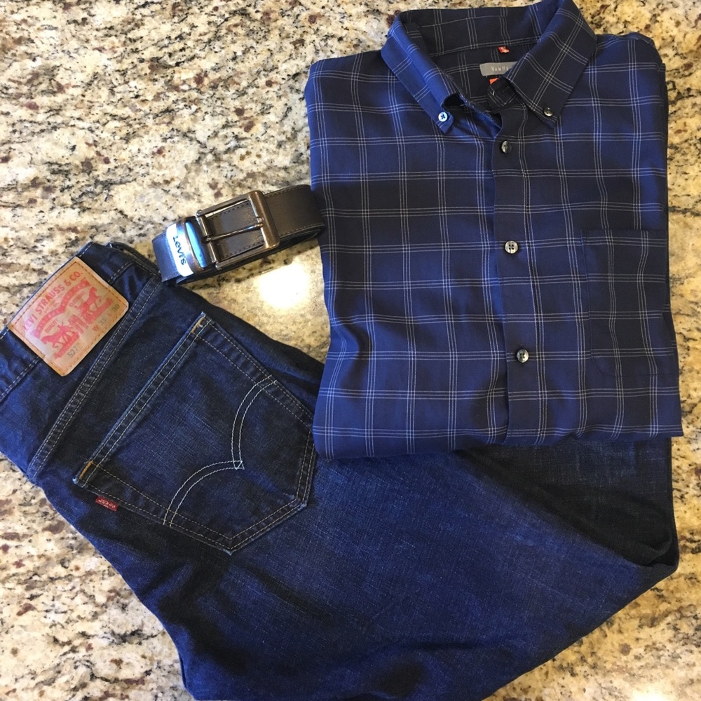 VanHeusen Navy Dress Shirt