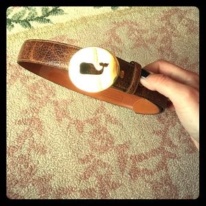 Vineyard vines brown leather belt