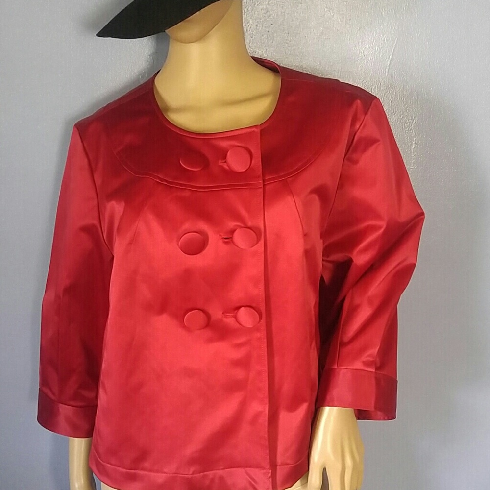 Dark Red Short Swing Coat