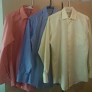 3 Van Heusen fitted dress shirts