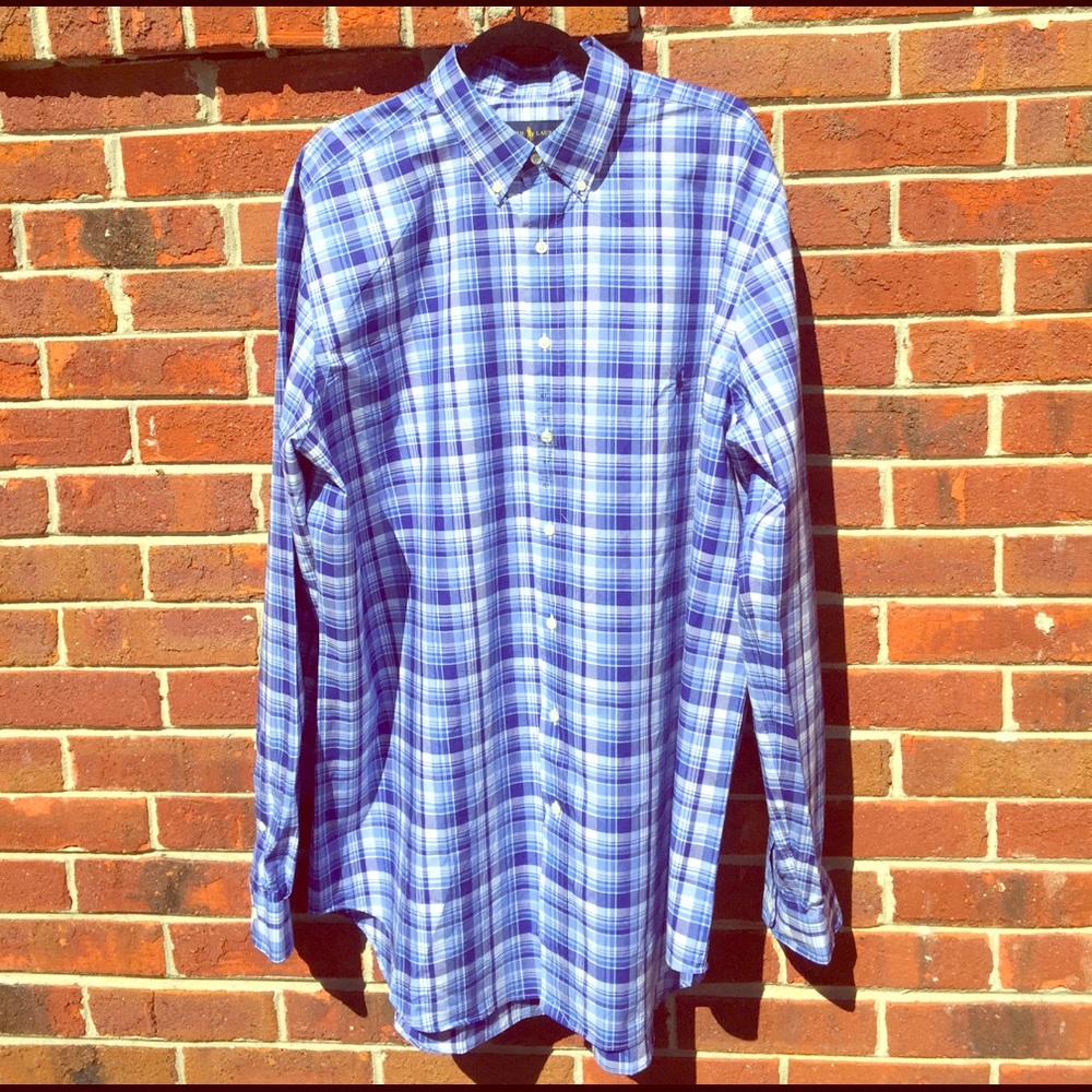 Ralph Lauren Navy/White Long Sleeve Button Down
