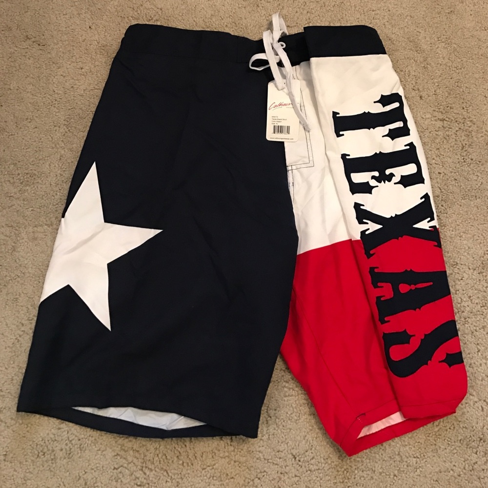 Men's Texas Flag Swimming Trunks - NWT