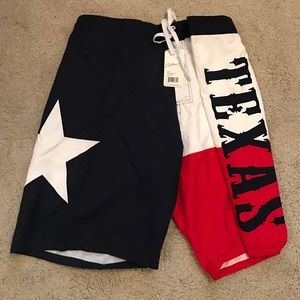 Men's Texas Flag Swimming Trunks - NWT