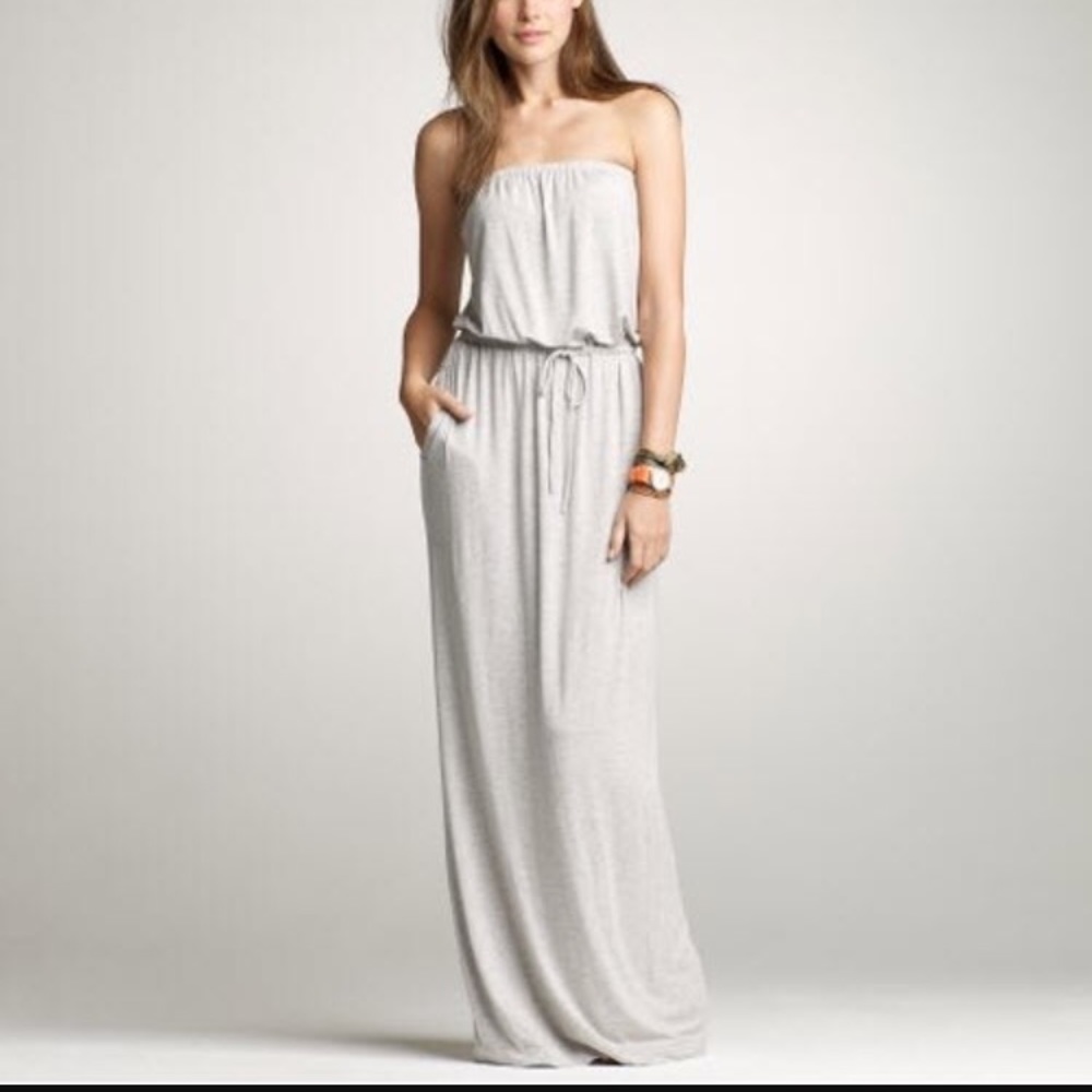 Jcrew strapless maxi with pockets