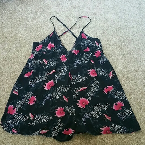 Forever 21 Other - Forever 21 Sleepwear Floral/Birds Black Romper