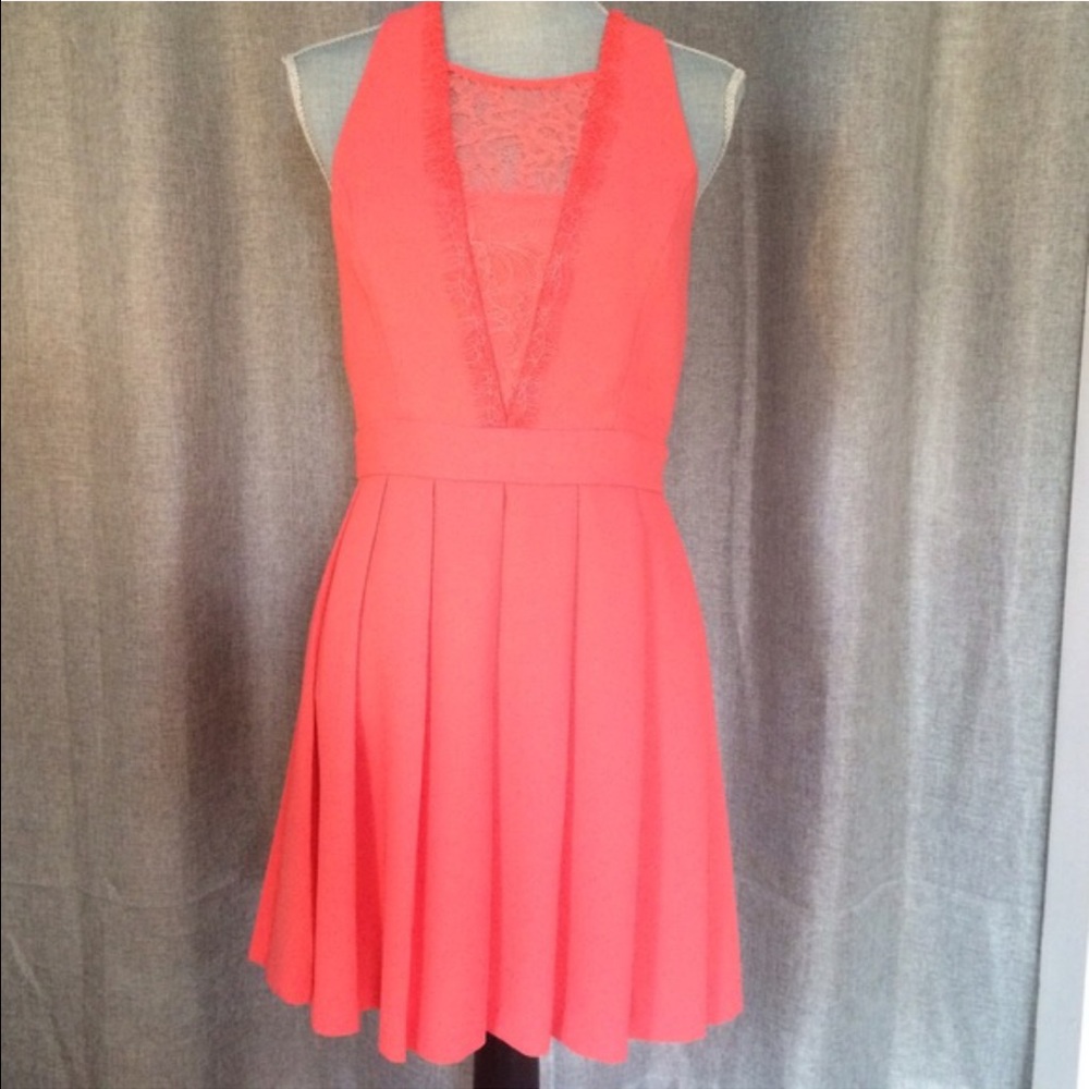 BCBG Coral cutout dress. Size 8.