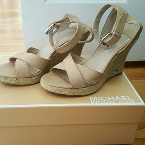MICHAEL Michael Kors Kami Anklestrap Nude Wedges