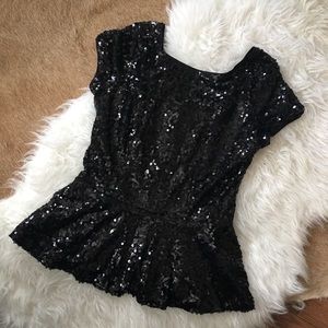 Sequin peplum top