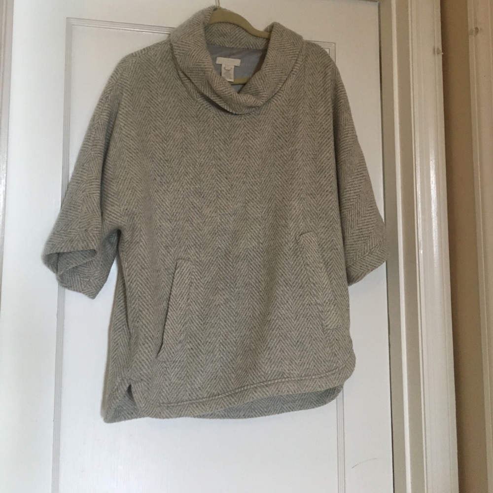 J. Crew wool blend poncho.