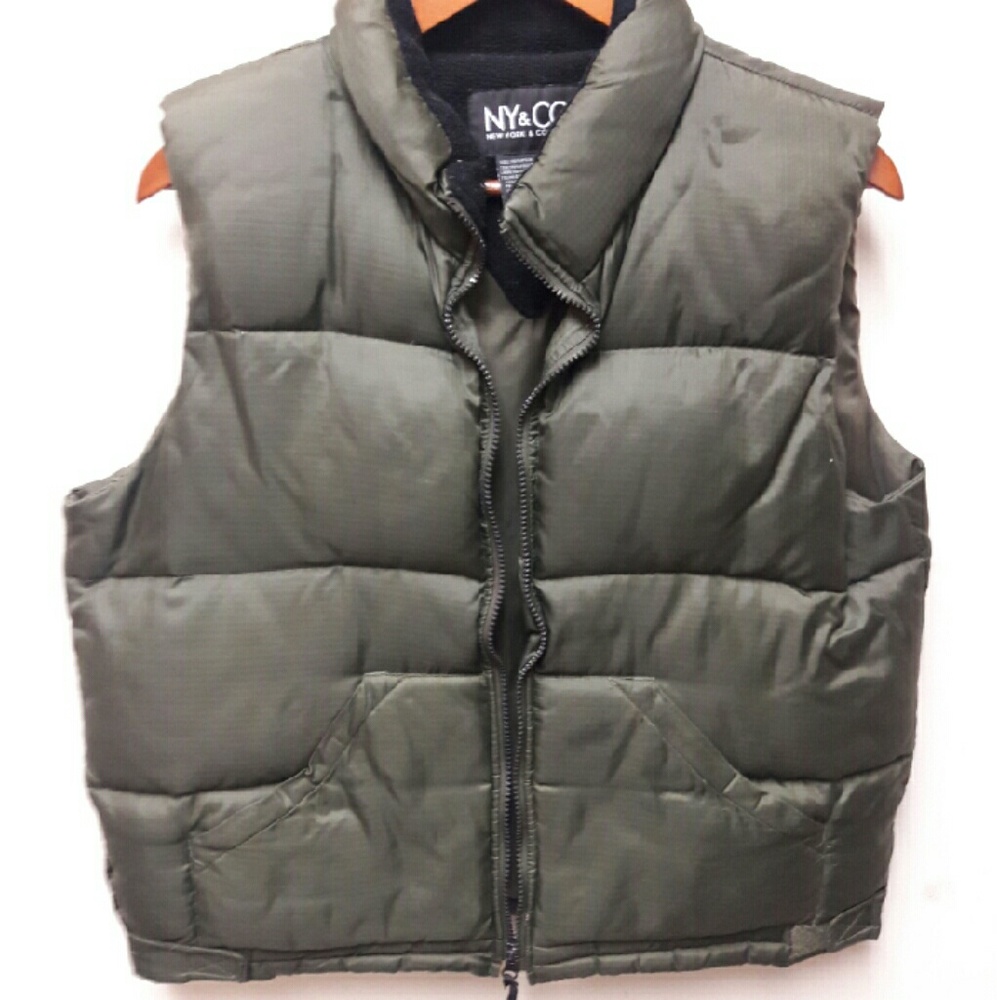 Forest green down vest