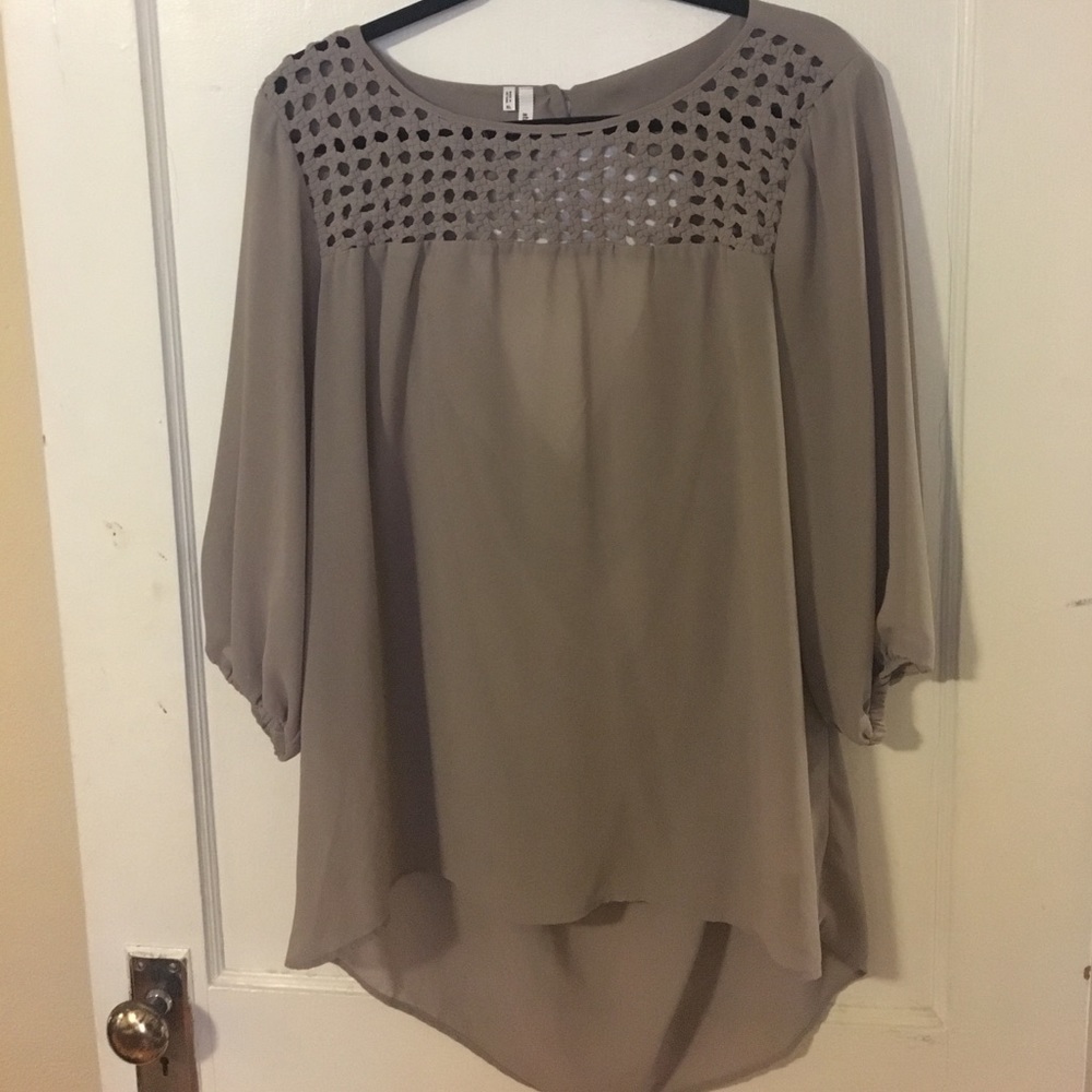Grey open back top