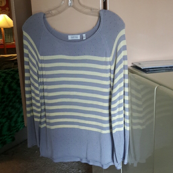 BARNEYS RAYON MATTE STRIPE SWEATER 🌺SALE🌷 - Picture 3 of 4