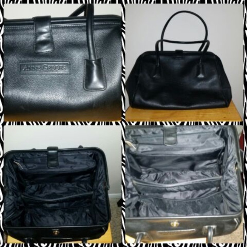Anne Geddes Black Leather Diaper Bag
