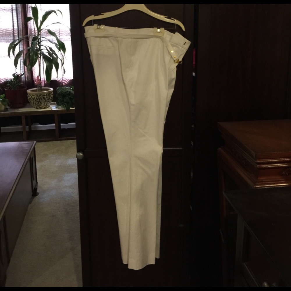 Anne Klein white cotton slacks