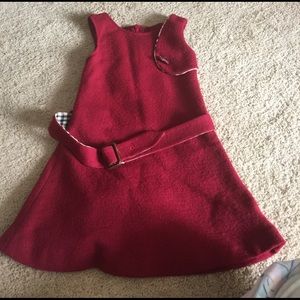 Red wool Burberry dress.